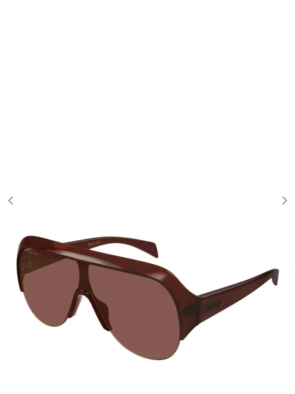 Gucci Brown Oversized Shield Sunglasses